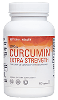White curcumin bottle with red label