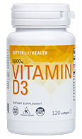 White and yellow Vitamin D3 bottle